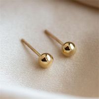 Wholesale Jewelry Glossy Heart Bead Copper Stud Earrings Nihaojewelry sku image 1