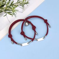 Wholesale Jewelry Heart-shaped Magnets Stainless Steel Couple Bracelet A Pair Set Nihaojewelry sku image 9