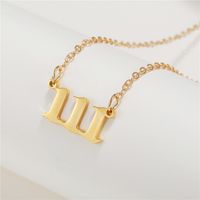 Simple Fashion Angel 000-999 Stainless Steel Number Necklace Wholesale Nihaojewelry sku image 10