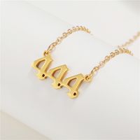 Simple Fashion Angel 000-999 Stainless Steel Number Necklace Wholesale Nihaojewelry sku image 13