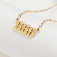 Simple Fashion Angel 000-999 Stainless Steel Number Necklace Wholesale Nihaojewelry sku image 15