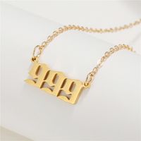 Simple Fashion Angel 000-999 Stainless Steel Number Necklace Wholesale Nihaojewelry sku image 17