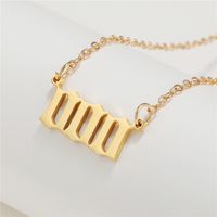 Simple Fashion Angel 000-999 Stainless Steel Number Necklace Wholesale Nihaojewelry sku image 18