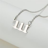Simple Fashion Angel 000-999 Stainless Steel Number Necklace Wholesale Nihaojewelry sku image 1