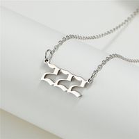 Simple Fashion Angel 000-999 Stainless Steel Number Necklace Wholesale Nihaojewelry sku image 2