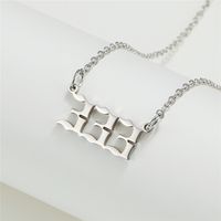 Simple Fashion Angel 000-999 Stainless Steel Number Necklace Wholesale Nihaojewelry sku image 3