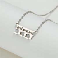 Simple Fashion Angel 000-999 Stainless Steel Number Necklace Wholesale Nihaojewelry sku image 5