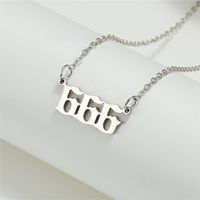 Simple Fashion Angel 000-999 Stainless Steel Number Necklace Wholesale Nihaojewelry sku image 6
