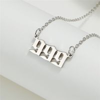 Simple Fashion Angel 000-999 Stainless Steel Number Necklace Wholesale Nihaojewelry sku image 9