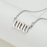 Simple Fashion Angel 000-999 Stainless Steel Number Necklace Wholesale Nihaojewelry sku image 18