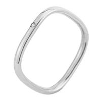 Fashion Square Diamond Stainless Steel Ring Wholesale Nihaojewelry sku image 2