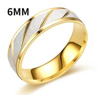 Fashion Golden Slash Stainless Steel Ring Wholesale Nihaojewelry sku image 6