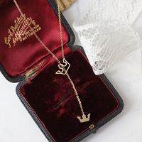 14k Fashion Hollow Crown Y-shaped Tassel Titanium Steel Necklace Wholesale Nihaojewelry sku image 1