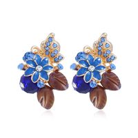 Wholesale Jewelry Shell Rose Crystal Stud Earrings Nihaojewelry sku image 2