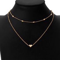New Creative Simple Fashion Temperament Women's Jewelry Cute Love Round Beads Multi-layer Necklace sku image 2