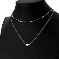 New Creative Simple Fashion Temperament Women's Jewelry Cute Love Round Beads Multi-layer Necklace sku image 1