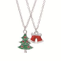 European And American New Ladies Christmas Drip Series Bell Snowman Wreath Santa Claus Necklace And Earrings Suite sku image 13