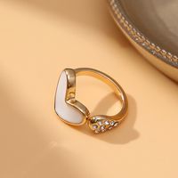 Cross-border New Arrival Diamond Painting Oil Ring European And American Fashion Love Heart Ring Rings Little Finger Ring Female Open Ring sku image 1