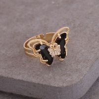 Retro Multi-color Three-dimensional Butterfly Copper Ring Wholesale Nihaojewelry sku image 6