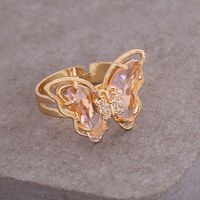 Retro Multi-color Three-dimensional Butterfly Copper Ring Wholesale Nihaojewelry sku image 7