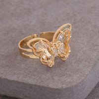 Retro Multi-color Three-dimensional Butterfly Copper Ring Wholesale Nihaojewelry sku image 9