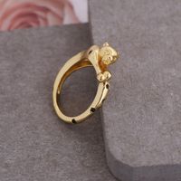 Retro Zircon Panther Head Copper Ring Wholesale Nihaojewelry sku image 2