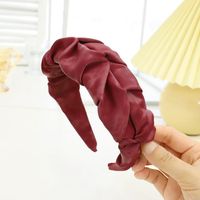 Simple Solid Color Wide-brimmed Leather Pleated Headband Wholesale Nihaojewelry sku image 4