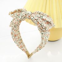 Retro Print Fabric Floral Bow Headband Wholesale Nihaojewelry sku image 3