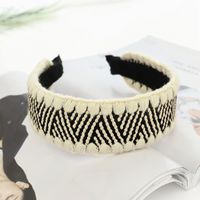 Cross-border New Arrival Hair Accessories Women's Korean Style Internet Celebrity Same Style Elegant Straw Headband Simple Edge Covered Flat Headband F639 sku image 2