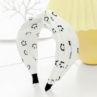 Korean Style Internet Celebrity Wide-brimmed Letter Headband Creative Smiley Face Flower Hairpin Fabric Cross Hair Fixer Face Wash Hair Bands F614 sku image 5