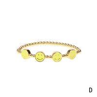 European And American Style Design Metal Beaded Elastic Bracelet Personalized Dripping Smiley Face Stitching Hip Hop Bracelet Jewelry Wholesale sku image 4