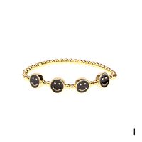 European And American Style Design Metal Beaded Elastic Bracelet Personalized Dripping Smiley Face Stitching Hip Hop Bracelet Jewelry Wholesale sku image 9