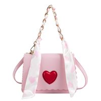Fashion Silk Scarf Woven Chain Solid Color Heart Shoulder Bag Wholesale Nihaojewelry sku image 3