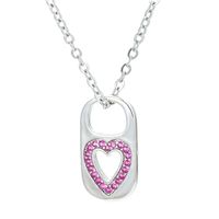 Retro Hollow Lock Heart Micro-inlaid Zircon Copper Necklace Wholesale Nihaojewelry sku image 8