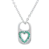 Retro Hollow Lock Heart Micro-inlaid Zircon Copper Necklace Wholesale Nihaojewelry sku image 9