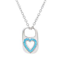 Retro Hollow Lock Heart Micro-inlaid Zircon Copper Necklace Wholesale Nihaojewelry sku image 10