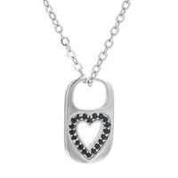 Retro Hollow Lock Heart Micro-inlaid Zircon Copper Necklace Wholesale Nihaojewelry sku image 11