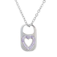 Retro Hollow Lock Heart Micro-inlaid Zircon Copper Necklace Wholesale Nihaojewelry sku image 12