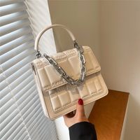 Fashion Retro Thick Chain Lattice Wide Shoulder Strap Messenger Handbag Wholesale Nihaojewelry main image 2