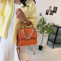 Fashion Retro Thick Chain Lattice Wide Shoulder Strap Messenger Handbag Wholesale Nihaojewelry main image 6
