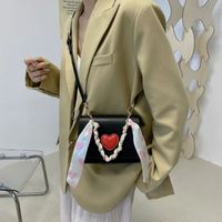Fashion Silk Scarf Woven Chain Solid Color Heart Shoulder Bag Wholesale Nihaojewelry main image 5