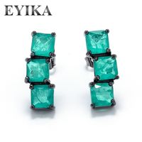 Fashion New Zircon Color Square Crystal Copper Earrings Wholesale Nihaojewelry main image 1