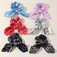 Printed Small Bow Ribbon Hair Scrunchies Wholesale Nihaojewelry sku image 1