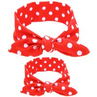 Européen Et Américain Imprimé Mère Et Enfant Bandeau Ensemble Rouge Et Noir Plaid Bébé Cheveux Bande Parent-enfant Lapin Oreilles Deux-pièce Ensemble sku image 2