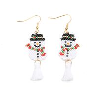 Women Earrings Creative Fashion Miyuki Rice Beads Woven Peacock Feather Ear Jewelry sku image 15