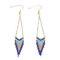 Women Earrings Creative Fashion Miyuki Rice Beads Woven Peacock Feather Ear Jewelry sku image 16