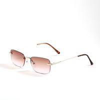 Retro Metal Frameless Square Small Sunglasses sku image 2