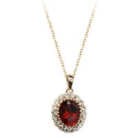 Vintage Fashion Accessories With Diamonds Oval Crystal Pendant Necklace Beautiful Jewelry sku image 7