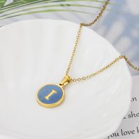 Titanium Steel 18K Gold Plated Simple Style Plating Inlaid Shell Letter Shell Necklace sku image 9