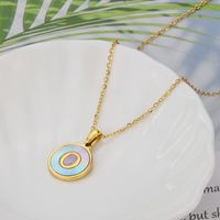 Titanium Steel 18K Gold Plated Simple Style Plating Inlaid Shell Letter Shell Necklace sku image 15